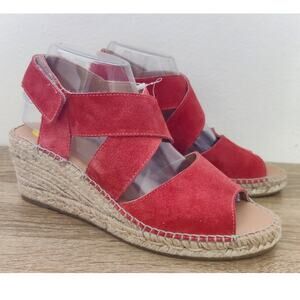 New Gaimo Espadrille Suede Leather Sandals Open Toe Burnt Orange Size 9M